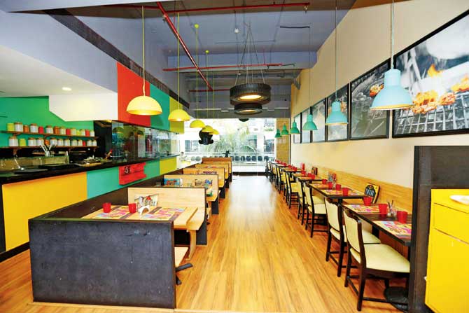The casual interiors of Street Foods at Viviana Mall, Thane