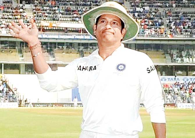 Sachin Tendulkar during his Test farewell in 2013