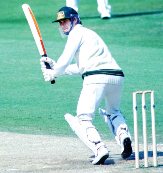 John Dyson batting for Australia in the first Test against England at Nottingham in June 1981. Pic/Getty Images