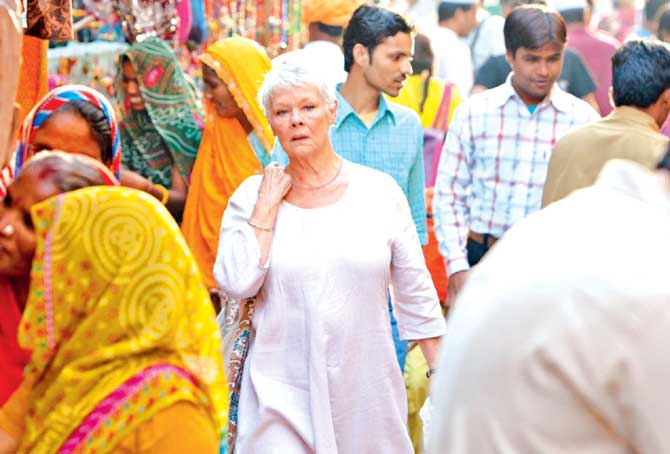 A still from the recently released film The Second Best Exotic Marigold Hotel, which was shot in India