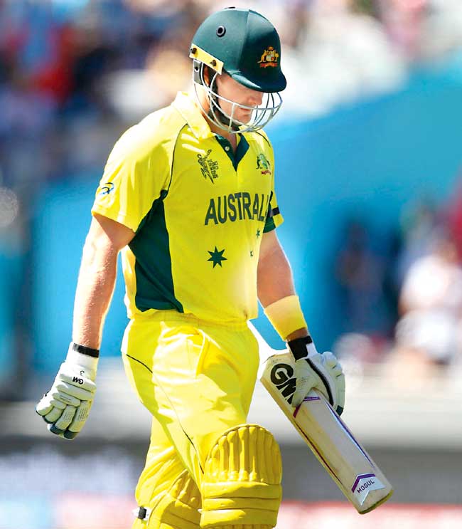 Shane Watson walks after being dismissed against New Zealand