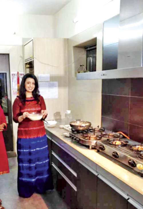 ...and at home in her kitchen during Gudi Padwa