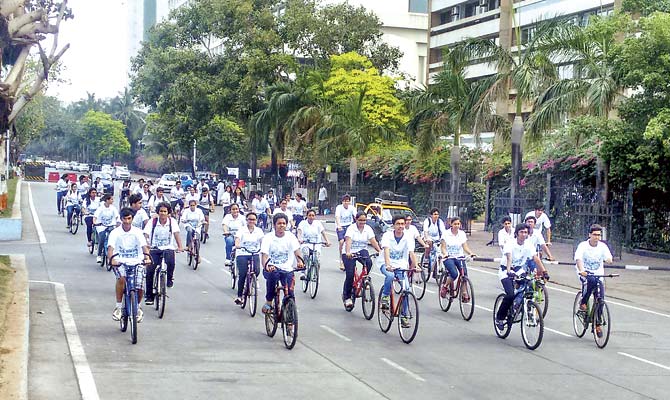 The cycle rally saw youngsters with their foot on the cycle pedal instead of the gas pedal