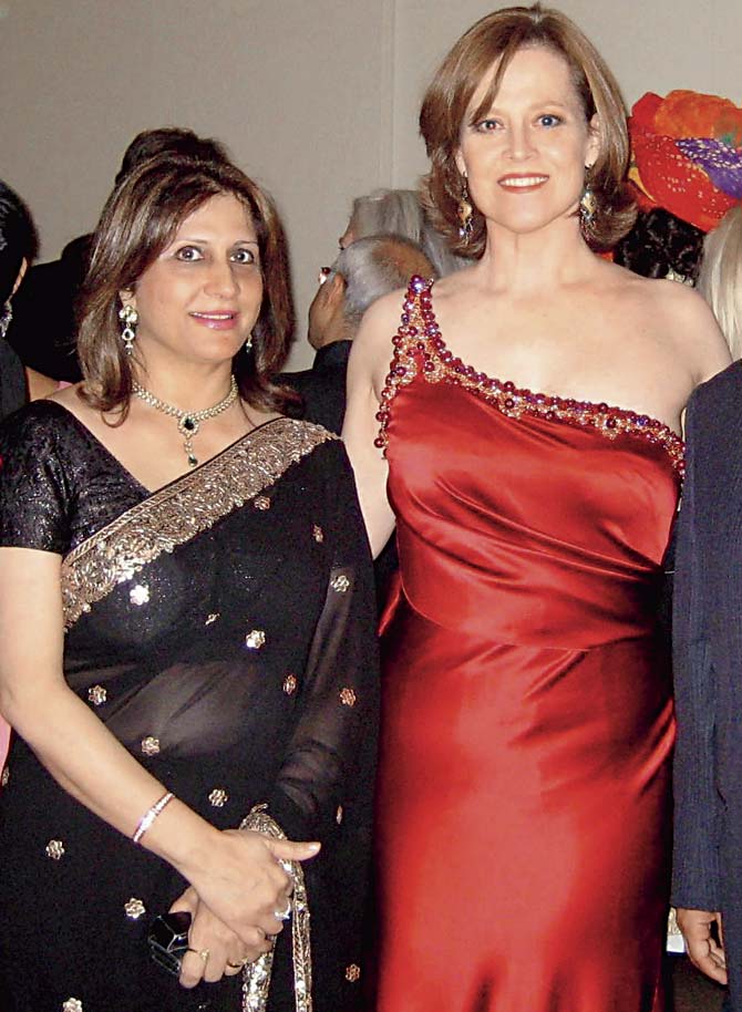 Deepa Misra Harris in a file photo with actress Sigourney Weaver