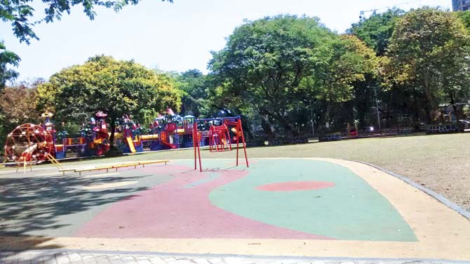Rubber flooring and playground equipment had been installed at Five Gardens in Matunga last year. An activist said some of the equipment broke down within a week