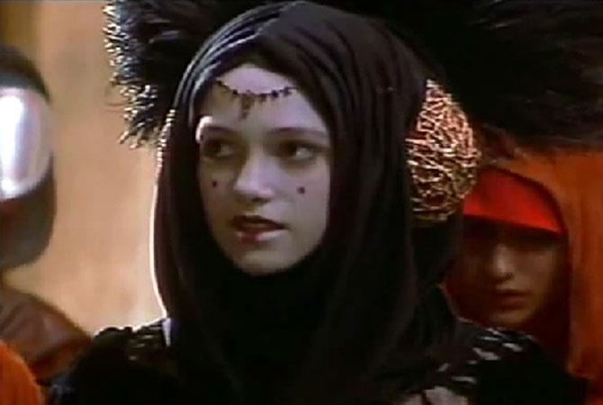 Keira Knightley as the Jedi Knight Saba Sebatyne in a still from 