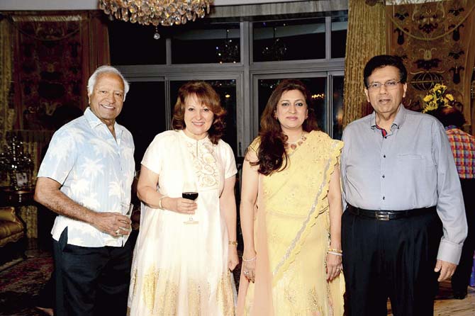 Khalid Ansari and wife Zeyna with Dilip and Shalini Piramal