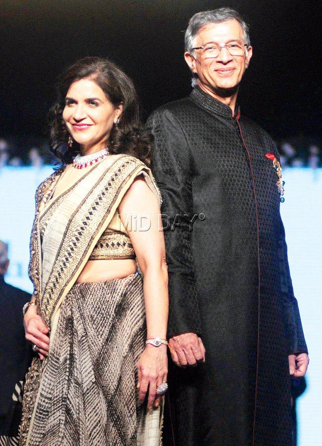 Niranjan Hiranandani with his wife, Kamal 