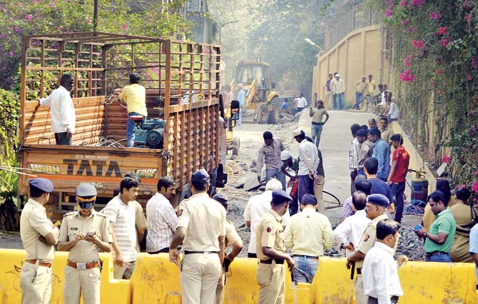 The BMC initiated action on February 13 and the demolition was completed in two days. File pic