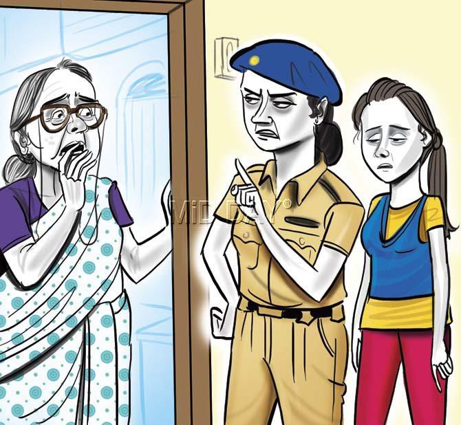 The constable forcibly took the girl home when she refused, and neighbours saw the cop dropping the girl