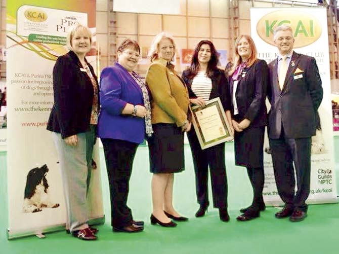 Shirin Merchant (fourth from left) along with the KCAI jury panel after winning the award