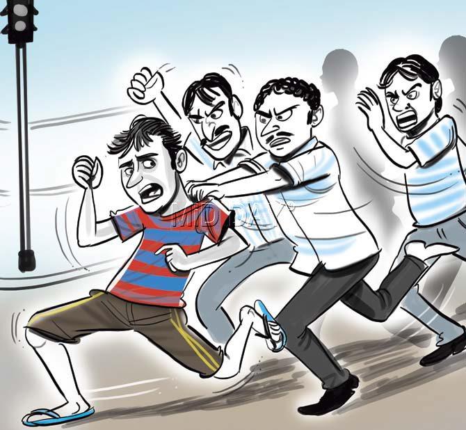 People from the crowd alert patrolling cops and Ali is caught after a nearly 2-km-long chase. Illustration/Amit Bandre