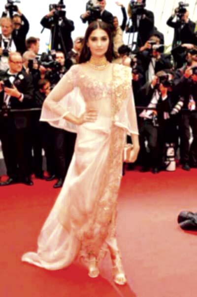 Sonam Kapoor at Cannes. Pic/Twitter