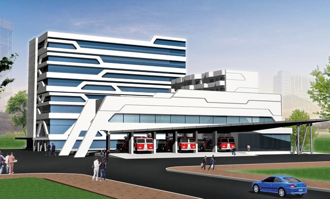 The proposed plan for the new building of the Vashi fire station