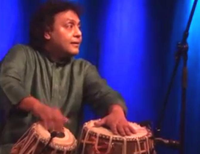 Pt Tanmoy Bose during one of his performances. Pic/YouTube