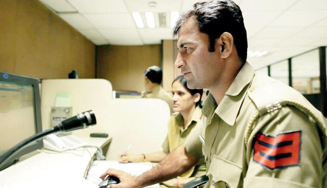 A still from the film shows the Delhi Police command and control room