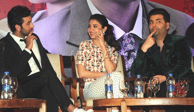 Ranbir Kapoor, Anushka Sharma and Karan johar