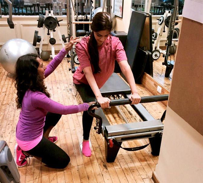 Sonam Kapoor working out