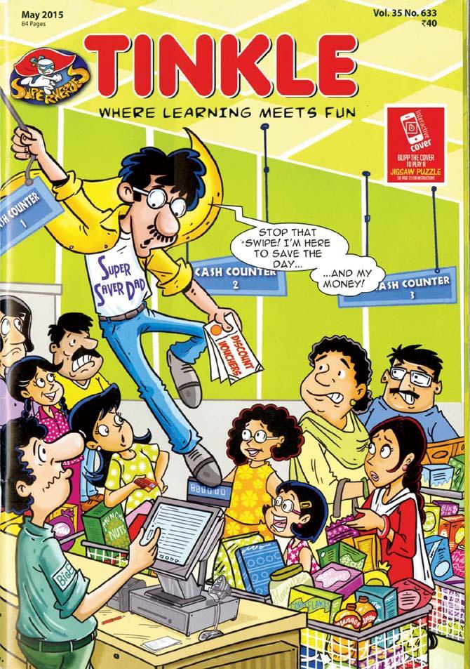 Giving a tech spin to the new volume of Tinkle is the interactive cover which when scanned through a mobile application will come alive on the screen and offers a range of games and puzzles to have fun with