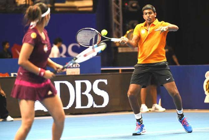 Sania Mirza and Rohan Bopanna. Pic/AFP
