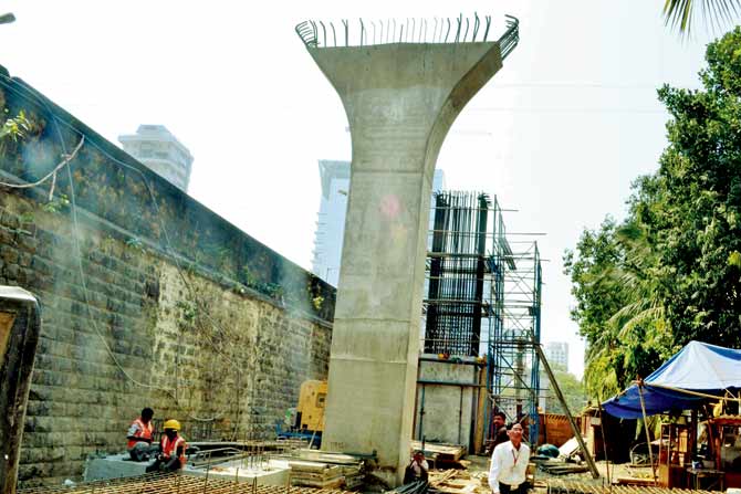 Monorail work in progress near Currey Road Station  fILE PIC