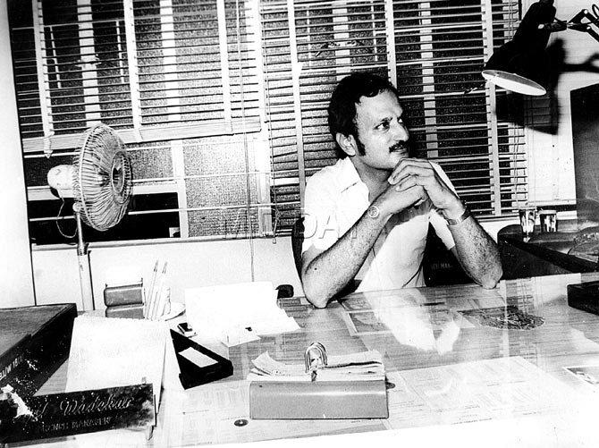 Ajit Wadekar at his State Bank of India office in the 1970s. Pic/mid-day archives