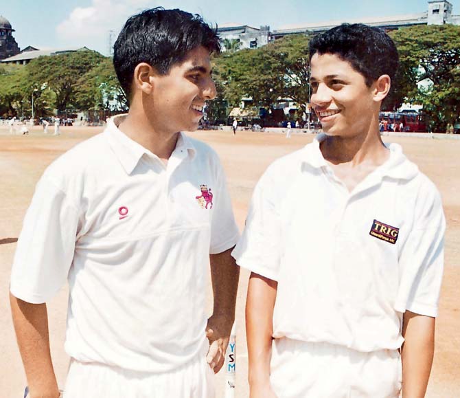 2000: Future Mumbai batsmen Sahil Kukreja (left) and Sushant Marathe after their 459-run opening stand for MIG-Khar centre vs Kalyan-Ambernath at Matunga. Both scored double hundreds
