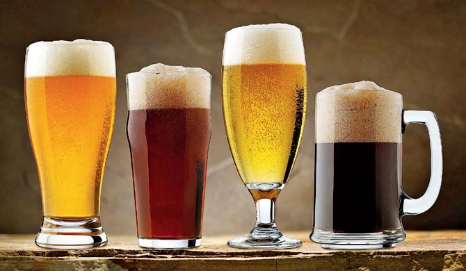 The different types of beer. Representative pic