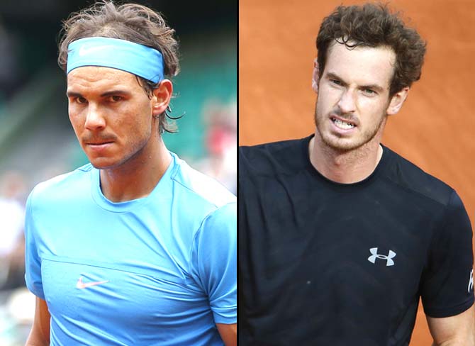 Rafael Nadal and Andy Murray. Pics/AFP