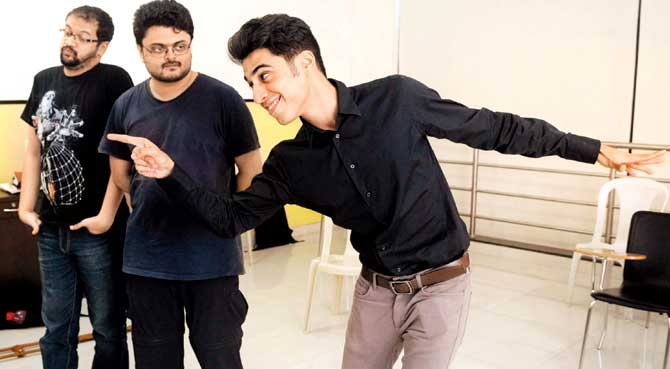 Karan Pandit, Arghya Lahiri and Vivek Madan rehearse the play, which will be staged at the NCPA this Saturday and Sunday. For details log on to: bookmyshow.com