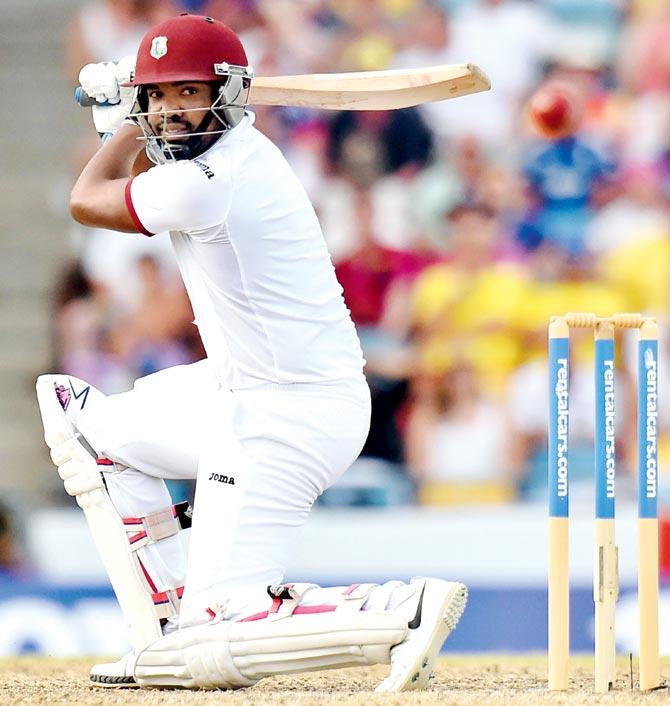 Darren Bravo hits a four during his 82 vs England on Sunday. Pic/AFP