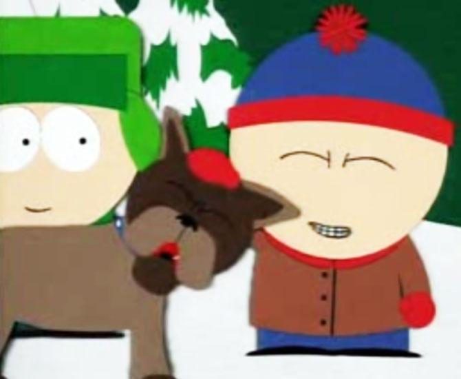 George Clooney voiced the character of Stan’s dog Sparky for an episode in ‘South Park’.  Pic/YouTube