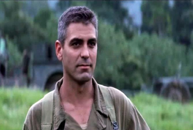 George Clooney as Capt. Charles Bosche in ‘The Thin Red Line’. Pic/YouTube