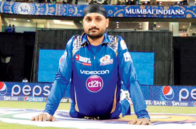 Harbhajan Singh at the Wankhede on Tuesday. Pic/BCCI