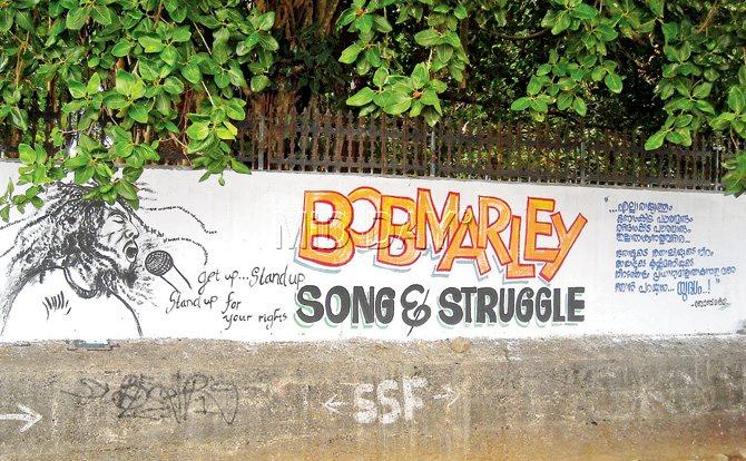 Bob Marley’s messages find space on a sea-facing wall