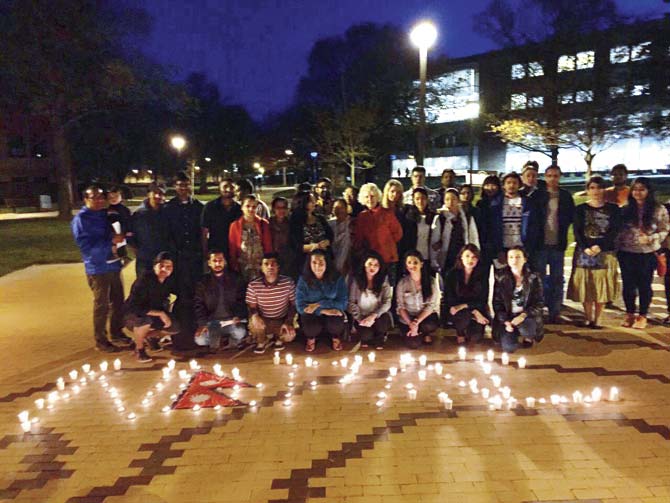 The candle-light vigil at Bowling Green State University