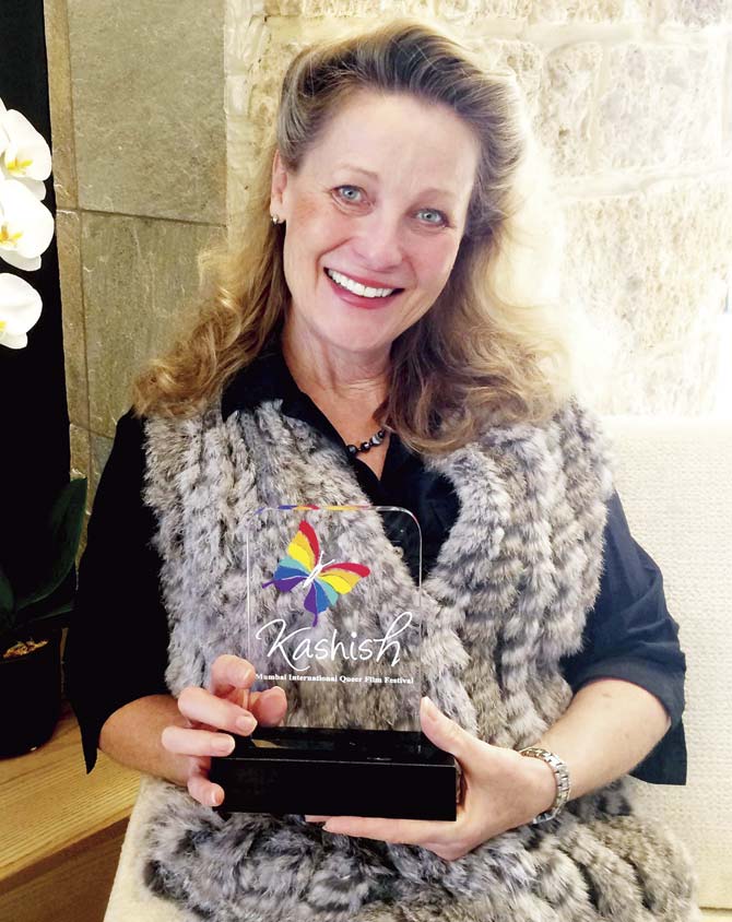 Canadian Kate Trotter with the Best Actor award for the film True Love she won at last year’s Kashish