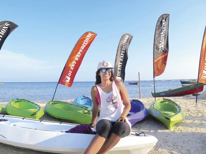 The 29-year-old entrepreneur kayaked a distance of 400 metres within 5 minutes 16 seconds at the Ocean Kayak Women’s Single