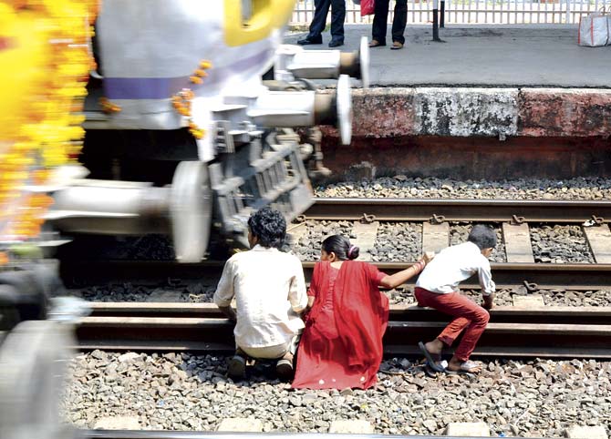 With people crossing the railway tracks recklessly, motormen say they have a high-risk and stressful job and even a single accident affects their mind to a great extent. File pic for representation