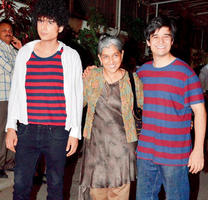Ratna Pathak Shah with sons
