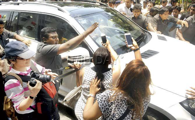 Fans mob the actor