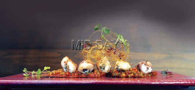 The Stuffed Prawns  Ricotta come wrapped in bacon. Pics/Nimesh dave