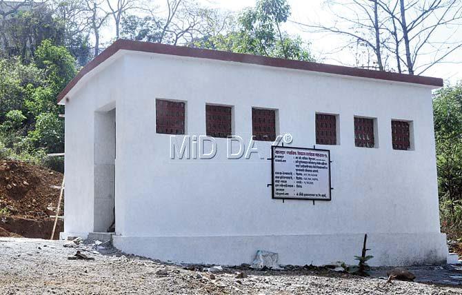 Work has already begun, and on Thursday, mid-day found that the toilet in Vanichapada was almost complete. Each toilet is being built at a cost of Rs 9.9 lakh. Pics/Nimesh Dave