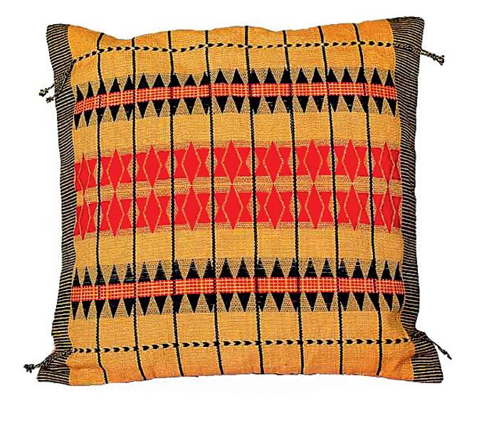 Hand-woven cushion cover with Naga spear motif, Rs 391
