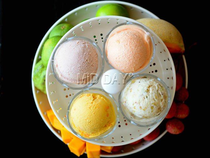 Fresh fruit ice creams by Bina Doshi seem lickingly-good! pics/bipin kokate