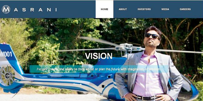 A screen shot of Jurassic World’s  promotional website. The film has Irrfan playing Simon Masrani, the park owner
