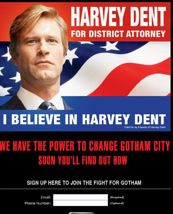 Poster of the fictional ‘I believe in Harvey Dent’ campaign
