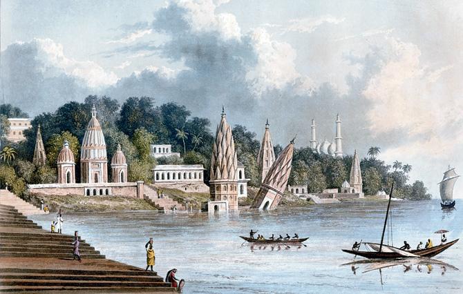 City of Benares.  pic courtesy/Niyogi Books, A Picturesque Tour Along The Rivers Ganges and Jumna in India