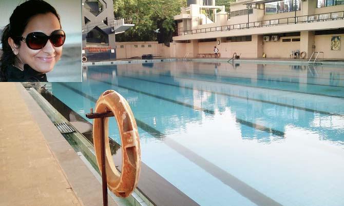 The pool at Prabodhankar Thackeray Sports Complex where Shreya Bhosale (above) drowned. While the BMC owns the land on which the pool is built, it is managed by Chhatrapati Shivaji Maharaj Smarak Samiti Trust, run by former mayor Ramesh Prabhoo