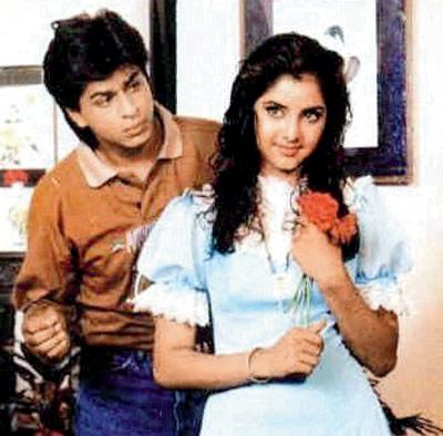 SRK with late Divya Bharti in his debut release, Deewana (1992) 